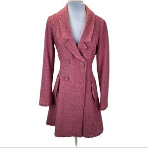 CAbi Pink Tweed Pea Coat